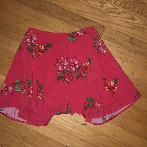 Forever 21 pink flower skater skirt